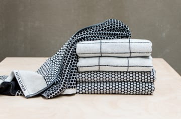 타일 스톤 게스트 타올 38x60 cm 2개 세트 - Black-Off-white - Mette Ditmer | 매트 딧메르