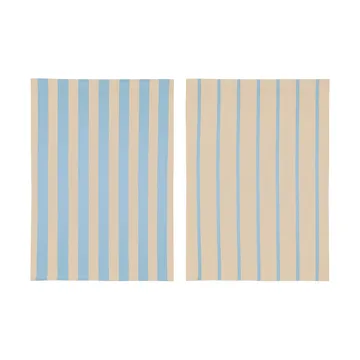 스트라이프 키친타월 50x70 cm 2팩 - Blue-Beige (blue-beige), 50x70 cm - Mette Ditmer | 매트 딧메르