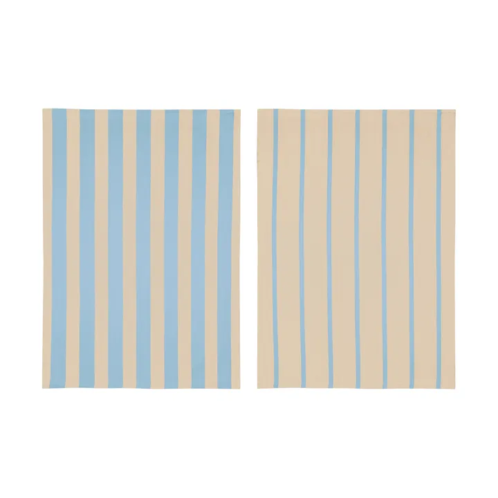 스트라이프 키친타월 50x70 cm 2팩 - Blue-Beige (blue-beige), 50x70 cm - Mette Ditmer | 매트 딧메르