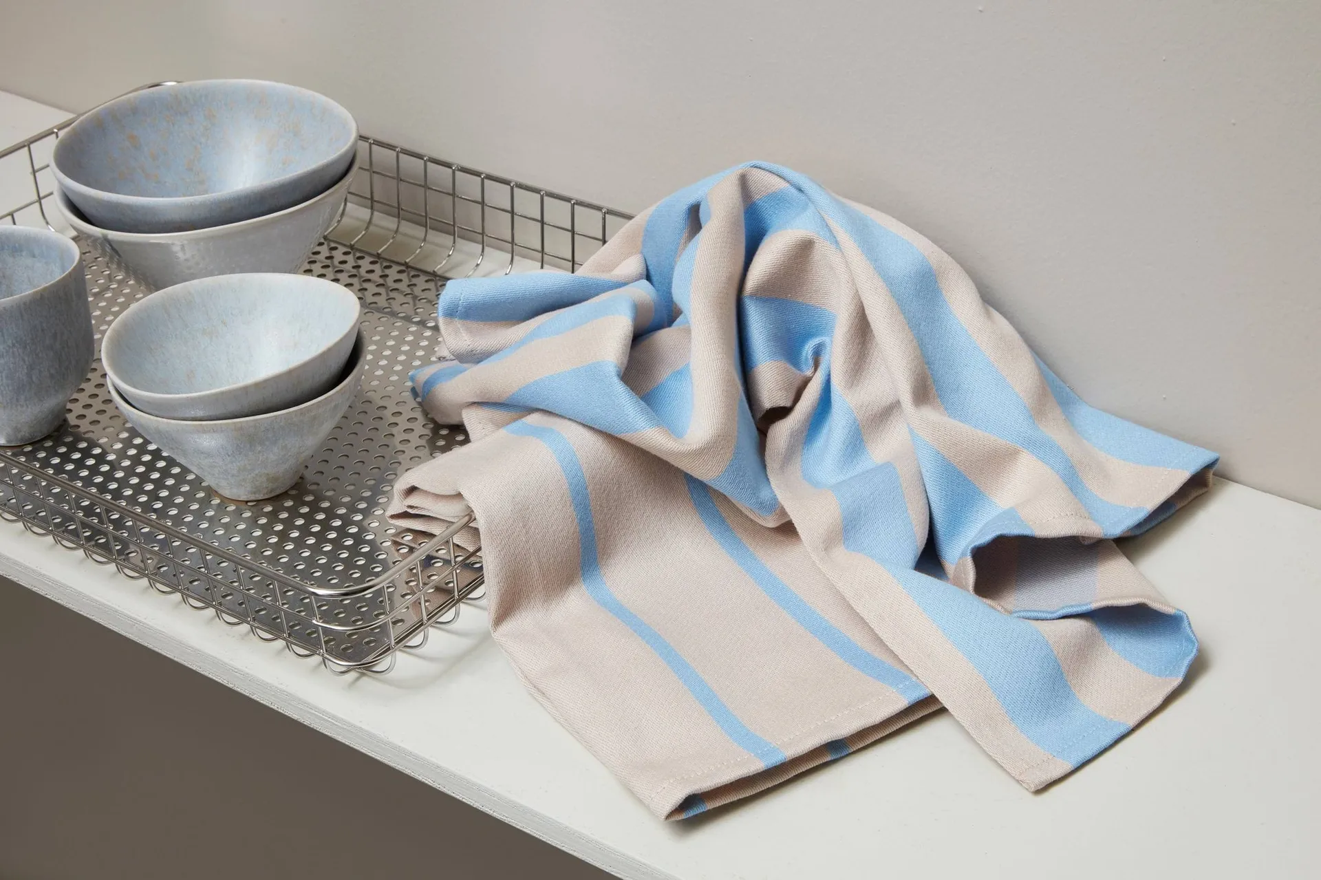 스트라이프 키친타월 50x70 cm 2팩, Blue-Beige (blue-beige), 50x70 cm Mette Ditmer | 매트 딧메르