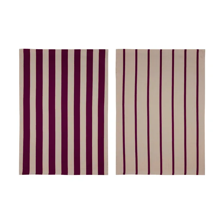 스트라이프 키친타월 50x70 cm 2팩 - Red-Beige (red-beige), 50x70 cm - Mette Ditmer | 매트 딧메르