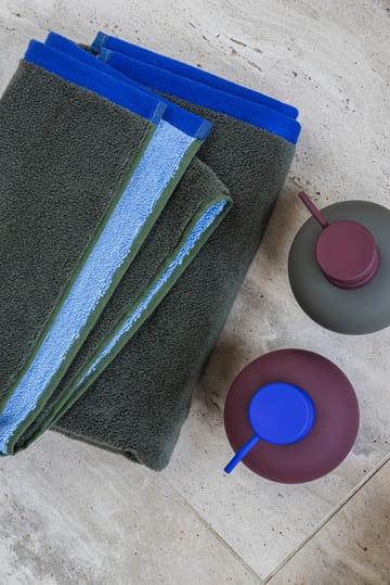 소프트 배스 타월 70x133 cm - Dark olive-light blue - Mette Ditmer | 매트 딧메르