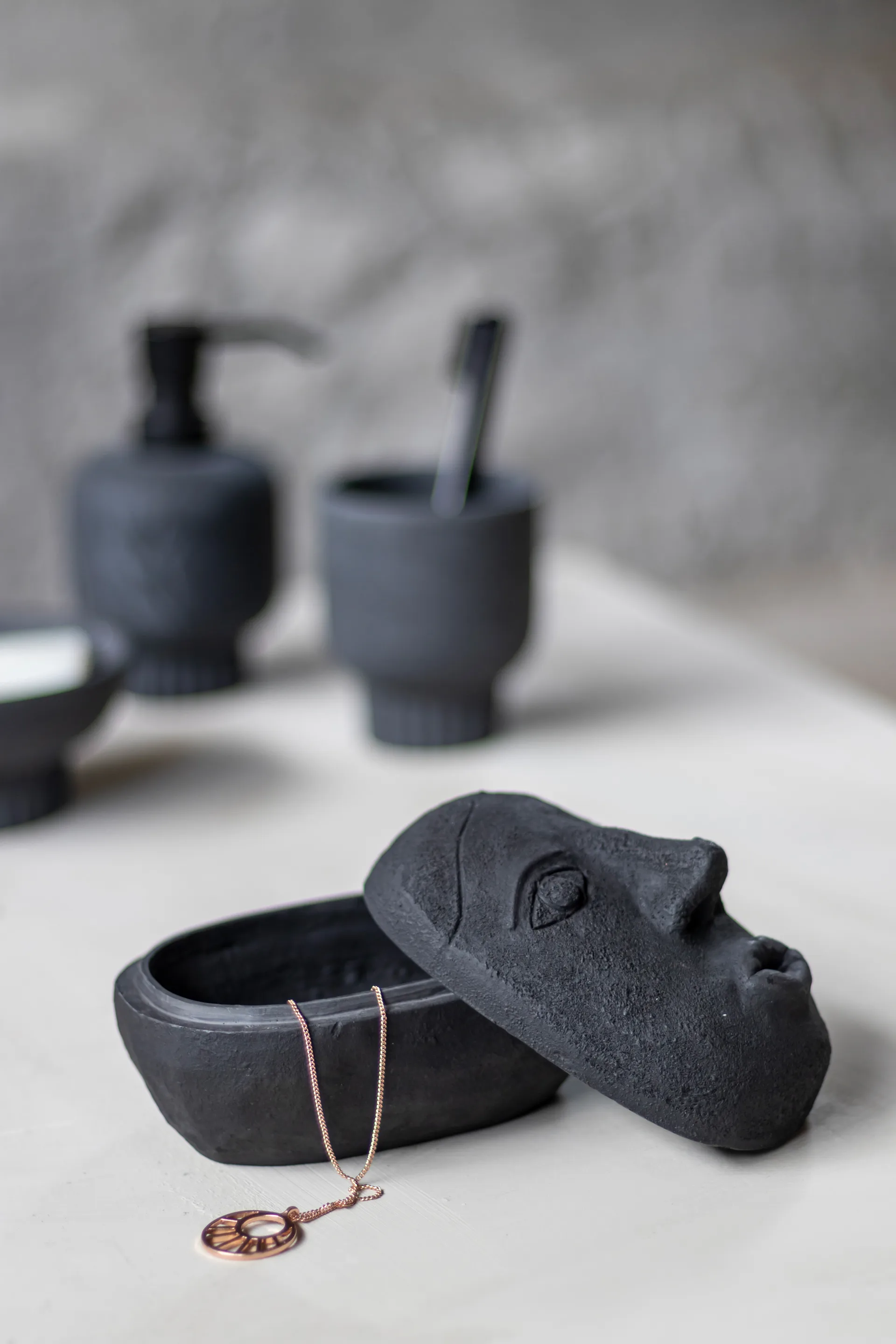 아트 피스 페이스 병 9x12 cm, Black Mette Ditmer | 매트 딧메르