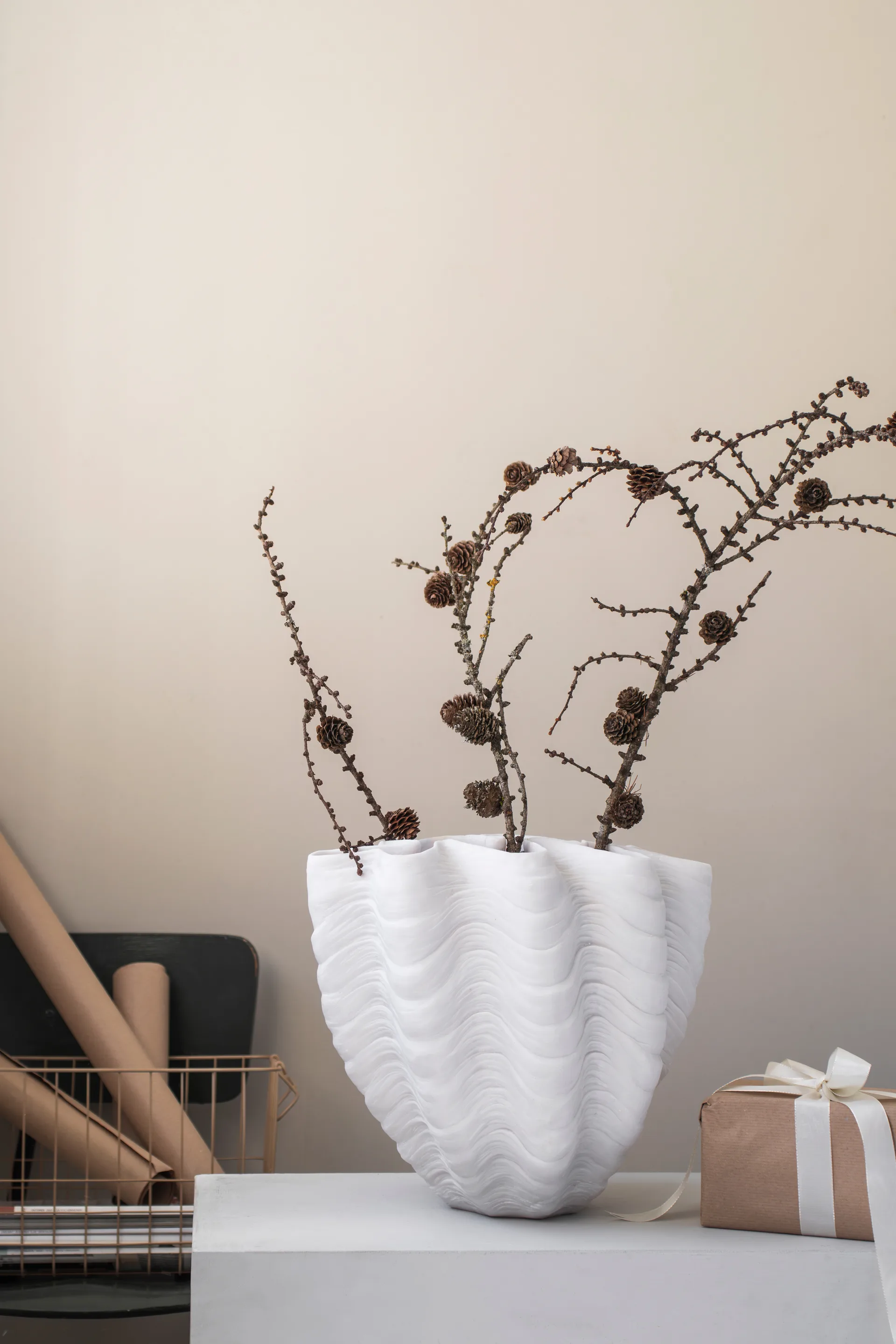 쉘 꽃병, Large, 30 cm, white Mette Ditmer | 매트 딧메르