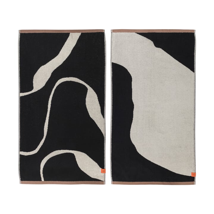 Nova Arte 타올 50x90 cm 2개 세트 - Black-off white - Mette Ditmer | 매트 딧메르