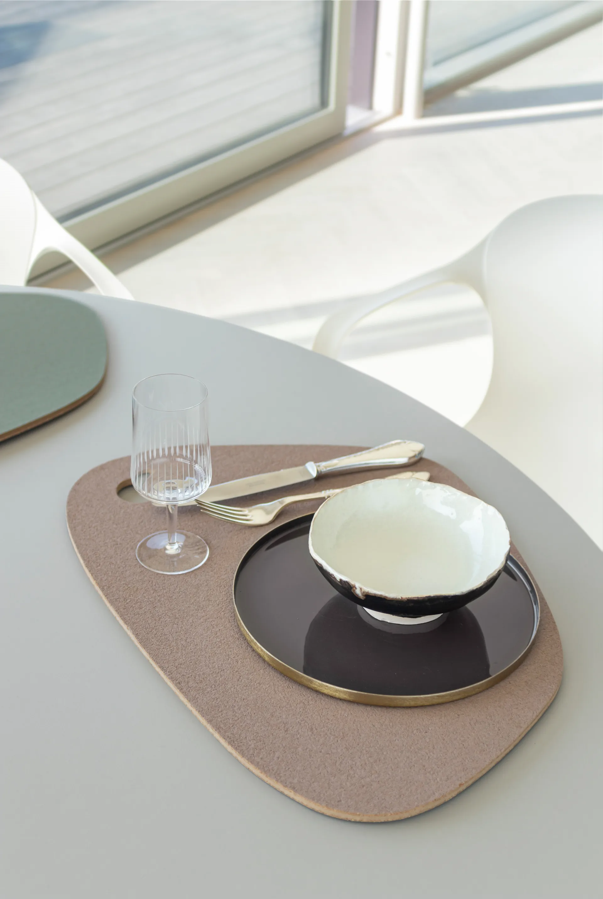 트윈 리버시블 테이블매트, Thyme green-cognac Mette Ditmer | 매트 딧메르