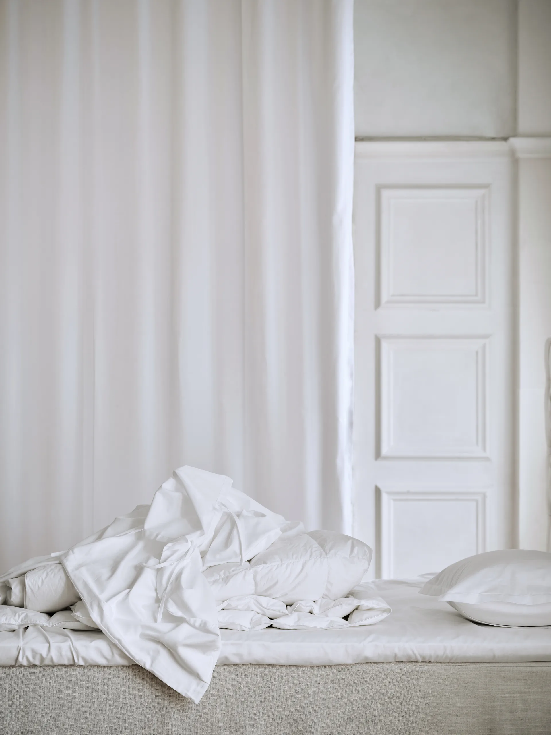 사티나 쿠션 커버 EKO, White, 50x60 cm Mille Notti | 밀레 노티