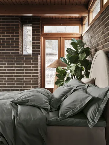 사티나 무지 베개 커버 - Green, 50x60 cm - Mille Notti | 밀레 노티