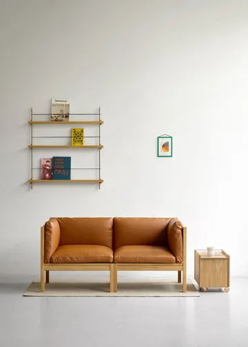 모에베 수납 박스 - 오일 마감 오크-스테인리스 스틸, 바퀴 포함, 33x60x31 cm - MOEBE | 모에베