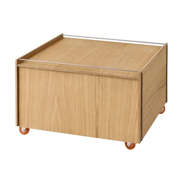 Moebe Storage Chest 수납형 커피 테이블 - 오일 마감 오크-스테인리스 스틸, 60x61x38.2 cm - MOEBE | 모에베