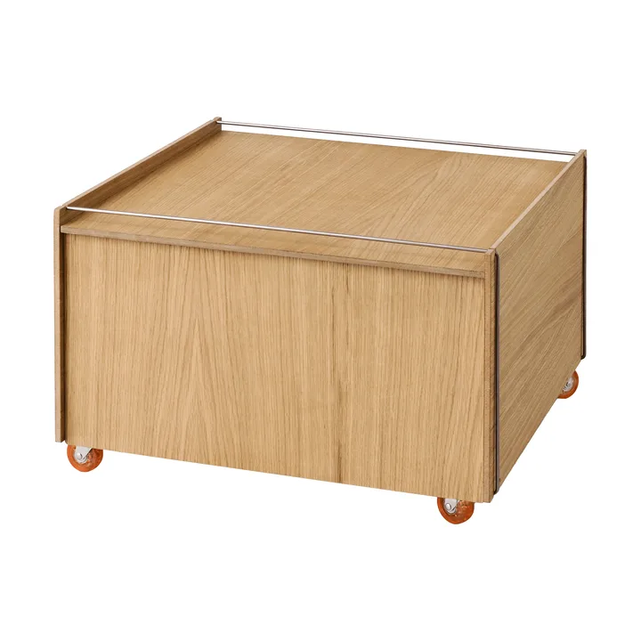Moebe Storage Chest 수납형 커피 테이블 - 오일 마감 오크-스테인리스 스틸, 60x61x38.2 cm - MOEBE | 모에베