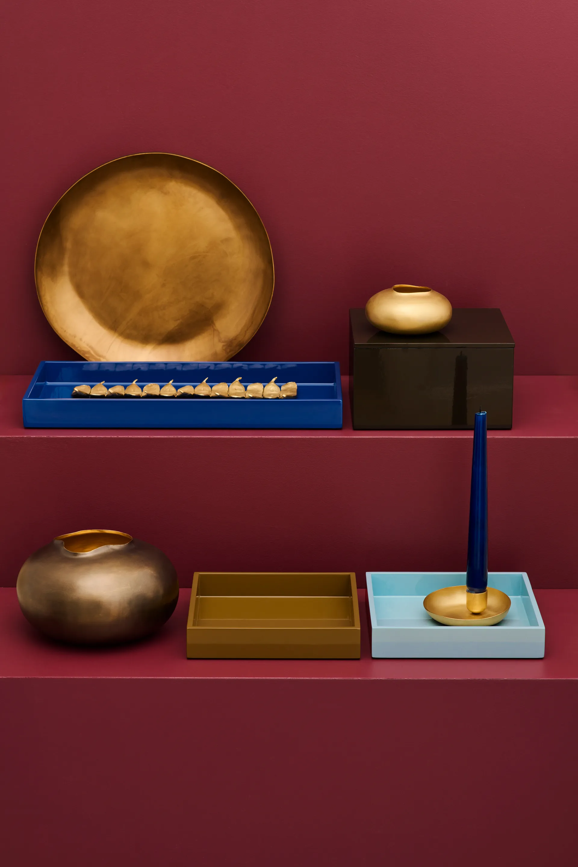 Lux 장식 트레이 19x19x3.5 cm, Powder blue Mojoo