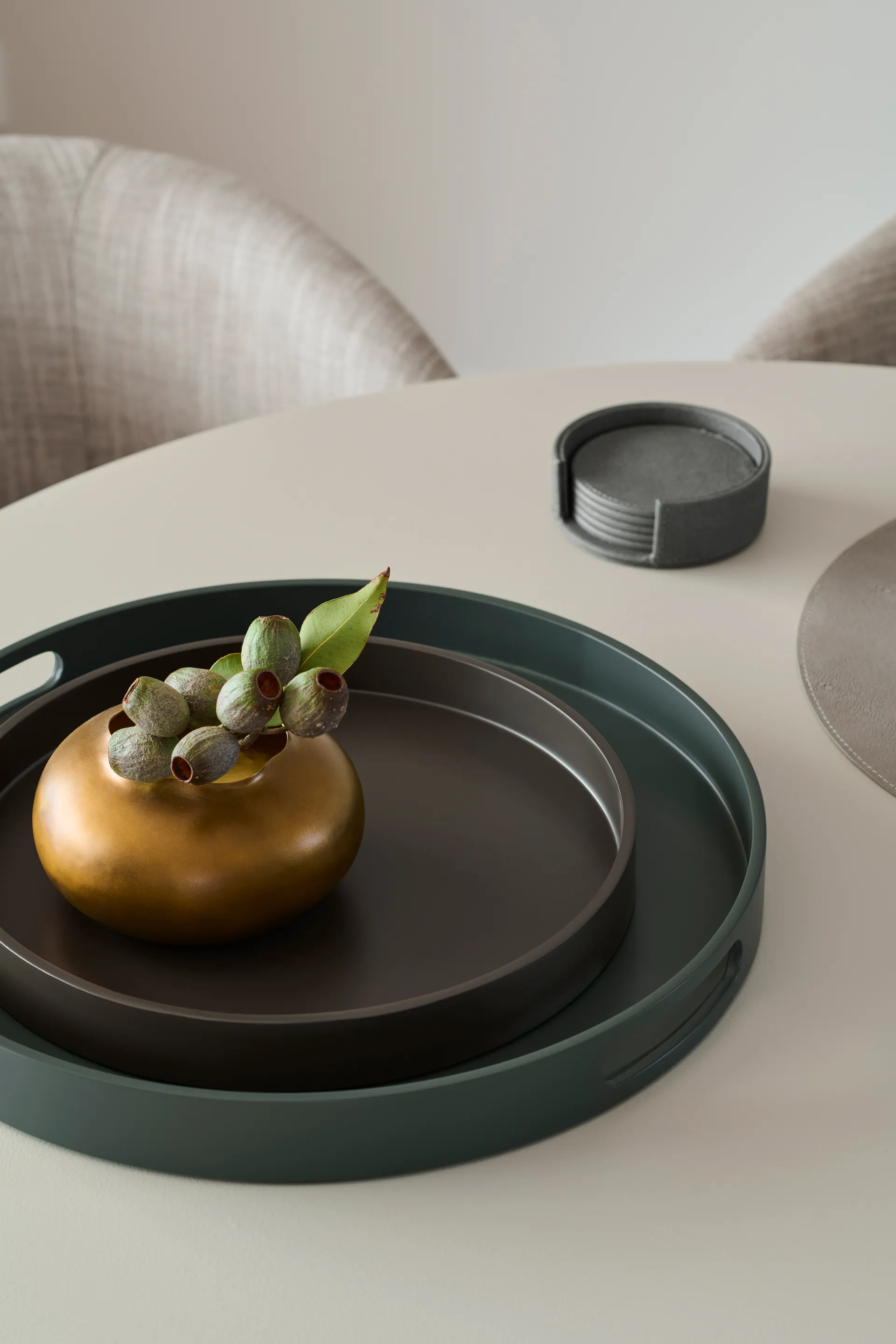 Sting 코스터 Ø12 cm 6개 세트, Anthracite Mojoo