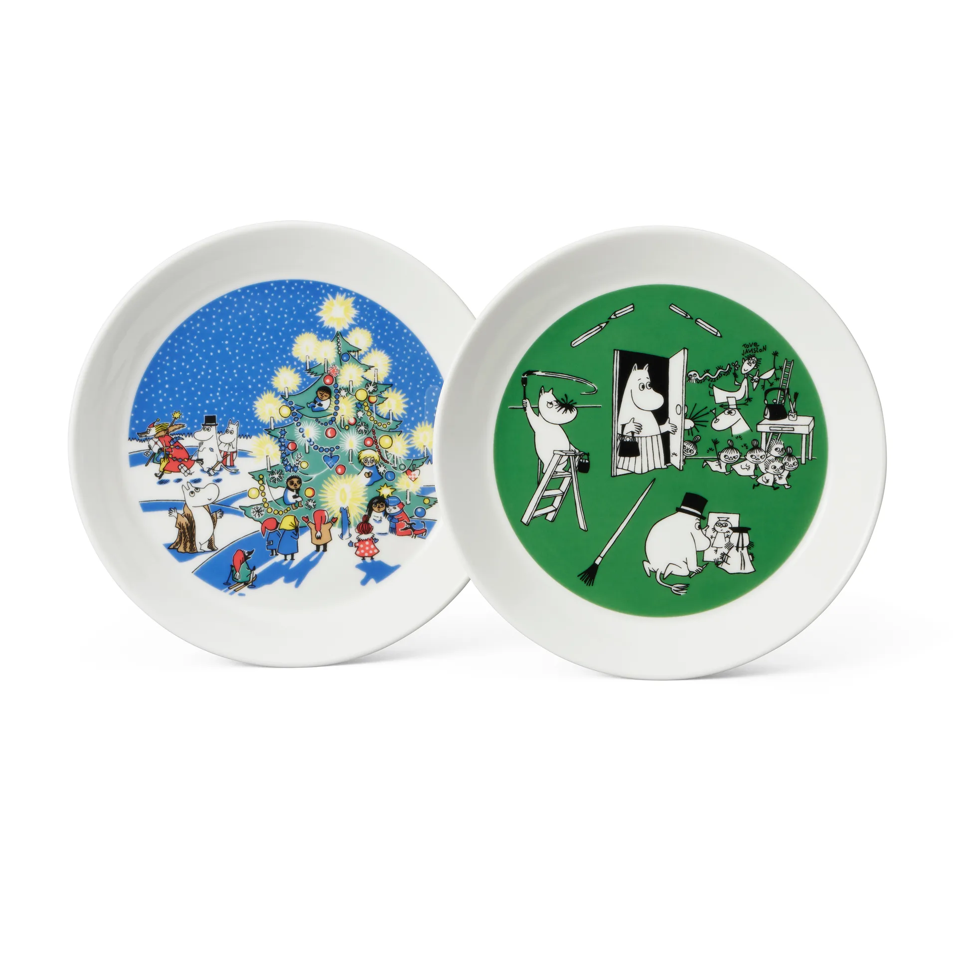드로잉 & 크리스마스 무민 접시 2 피스, Ø19 cm Moomin Arabia