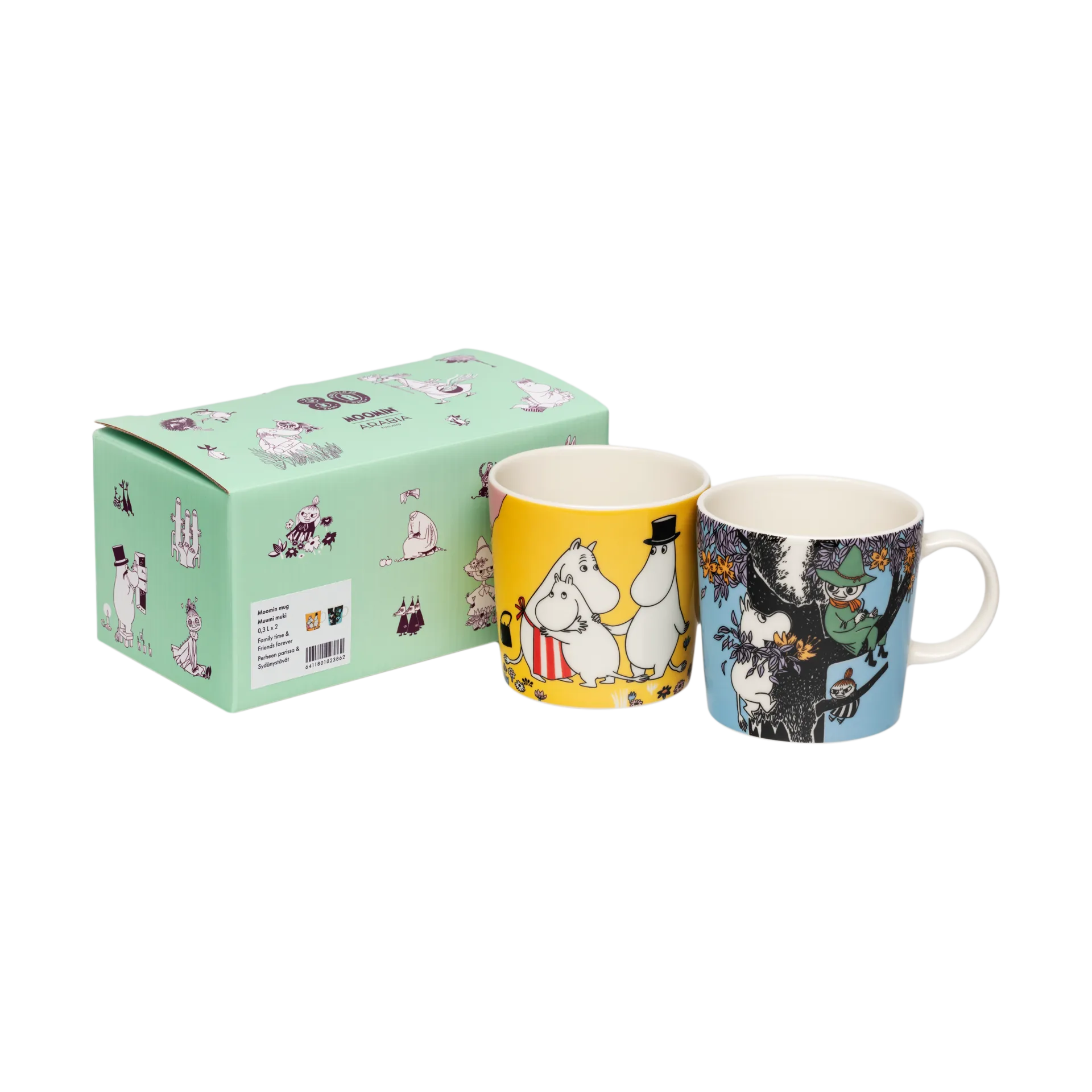패밀리 코지 & 프렌즈 포에버 무민 머그 2개 세트, 30 cl Moomin Arabia