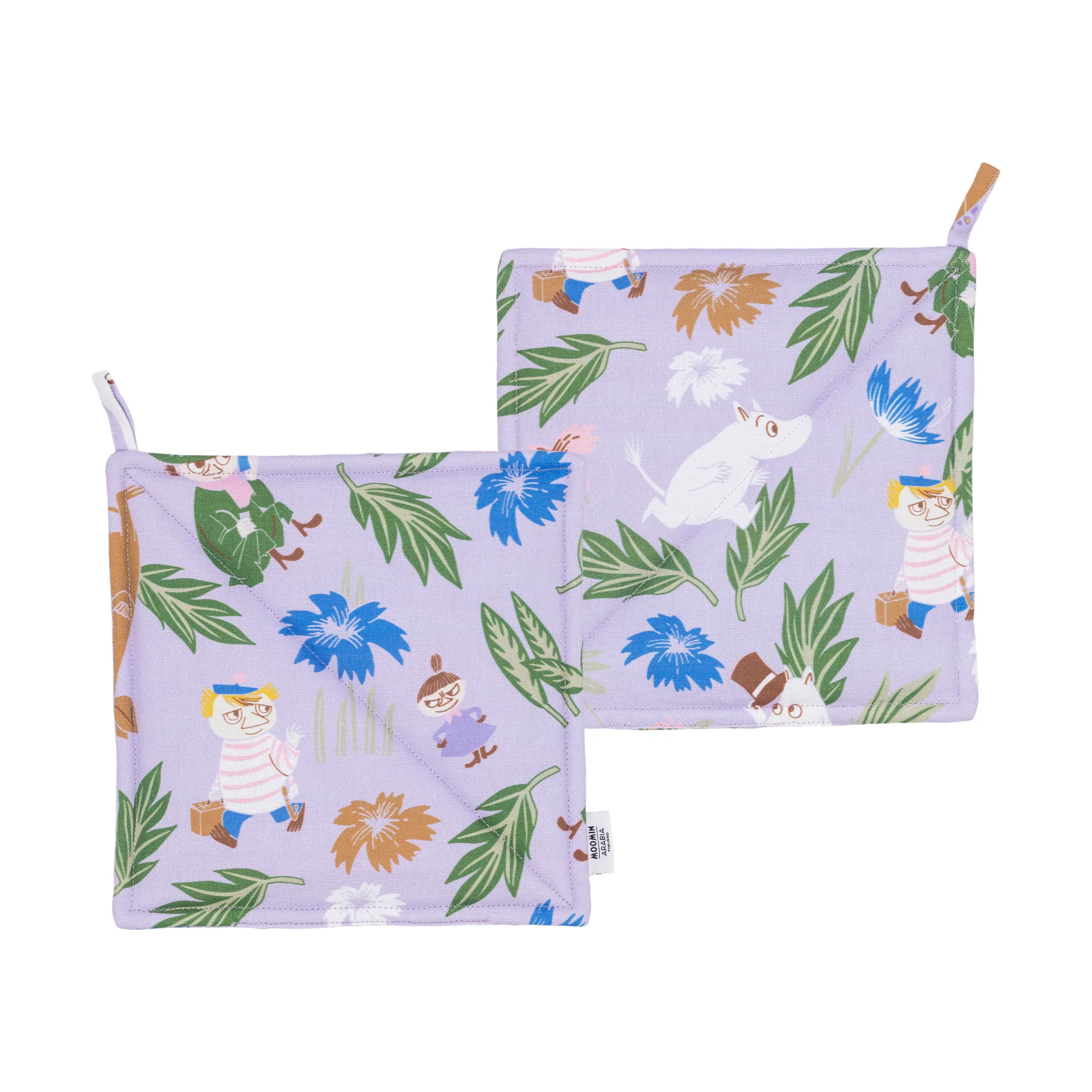 무민 포트 홀더 22x26 cm 2개 세트, Purple Moomin Arabia