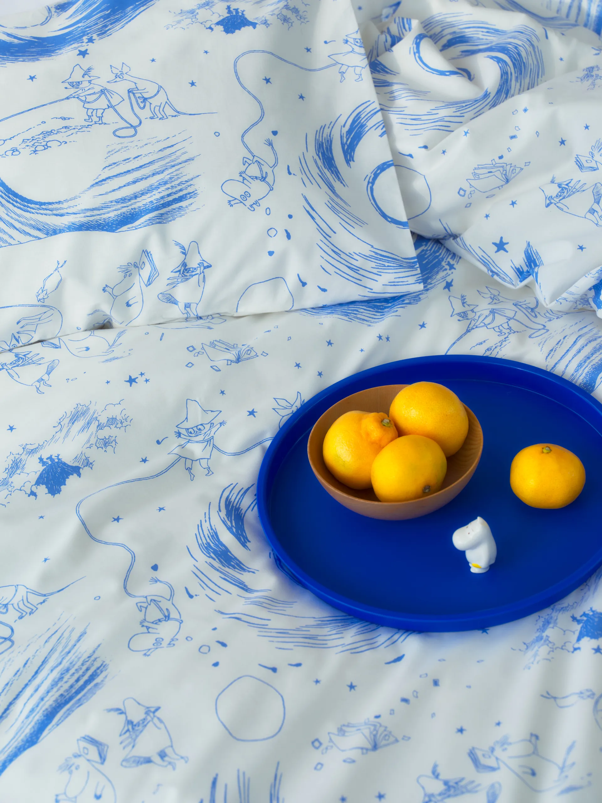 무민 침구 세트 240x210 cm, Comet Blue-White Moomin Arabia