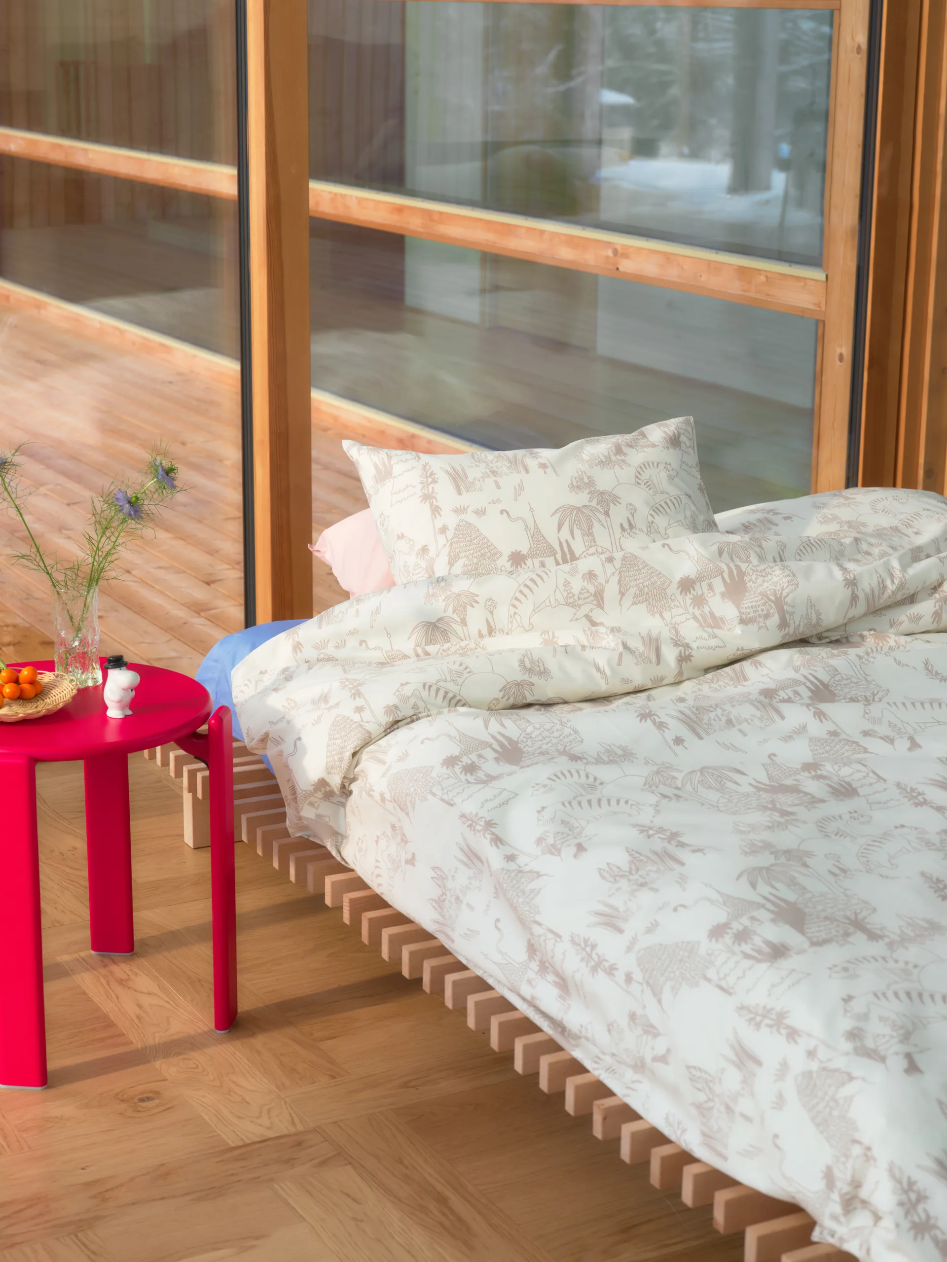 무민 침구 세트 240x210 cm, Garden Party Beige Moomin Arabia