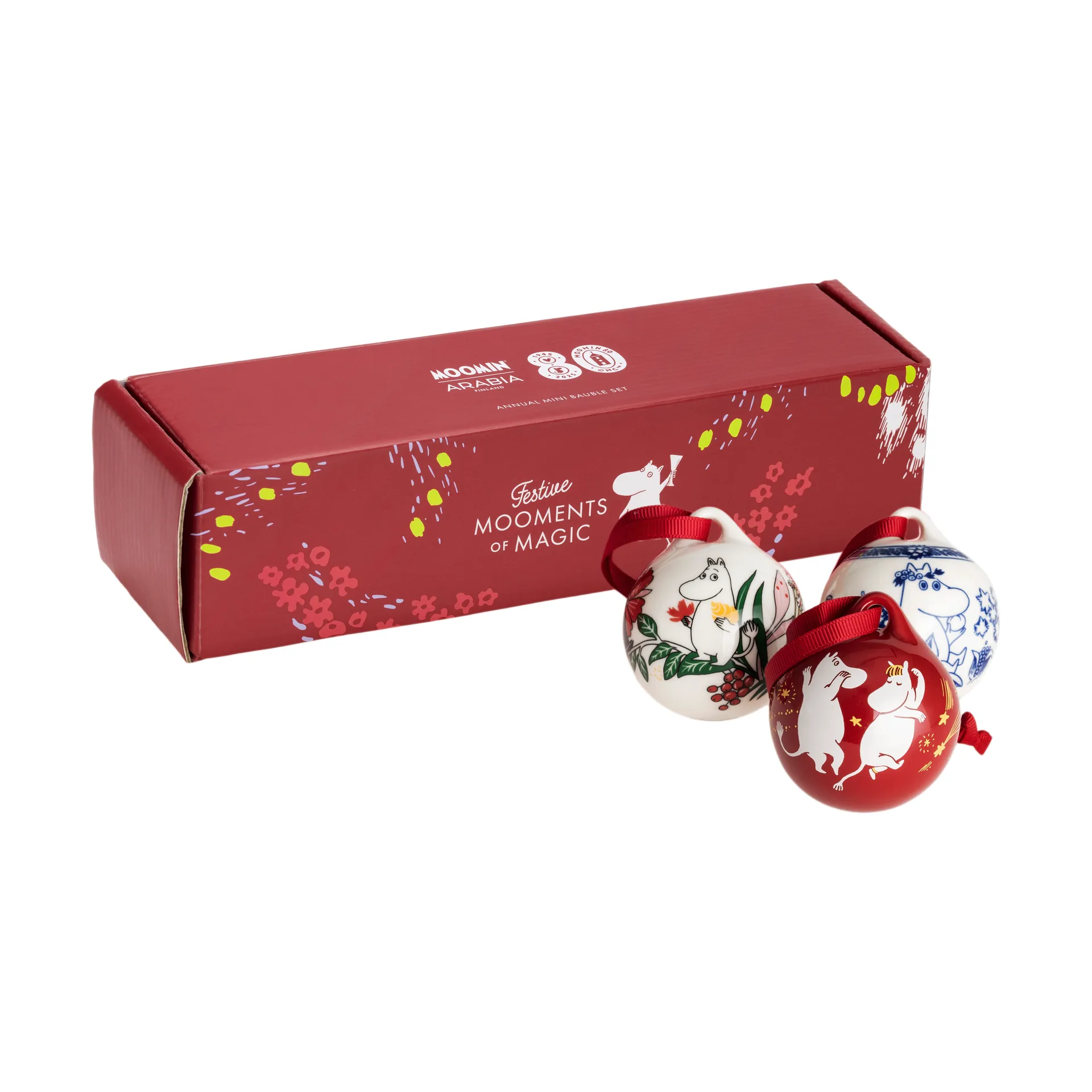 무민 애뉴얼 볼 Ø5 cm 3개 세트, 2025 Moomin Arabia