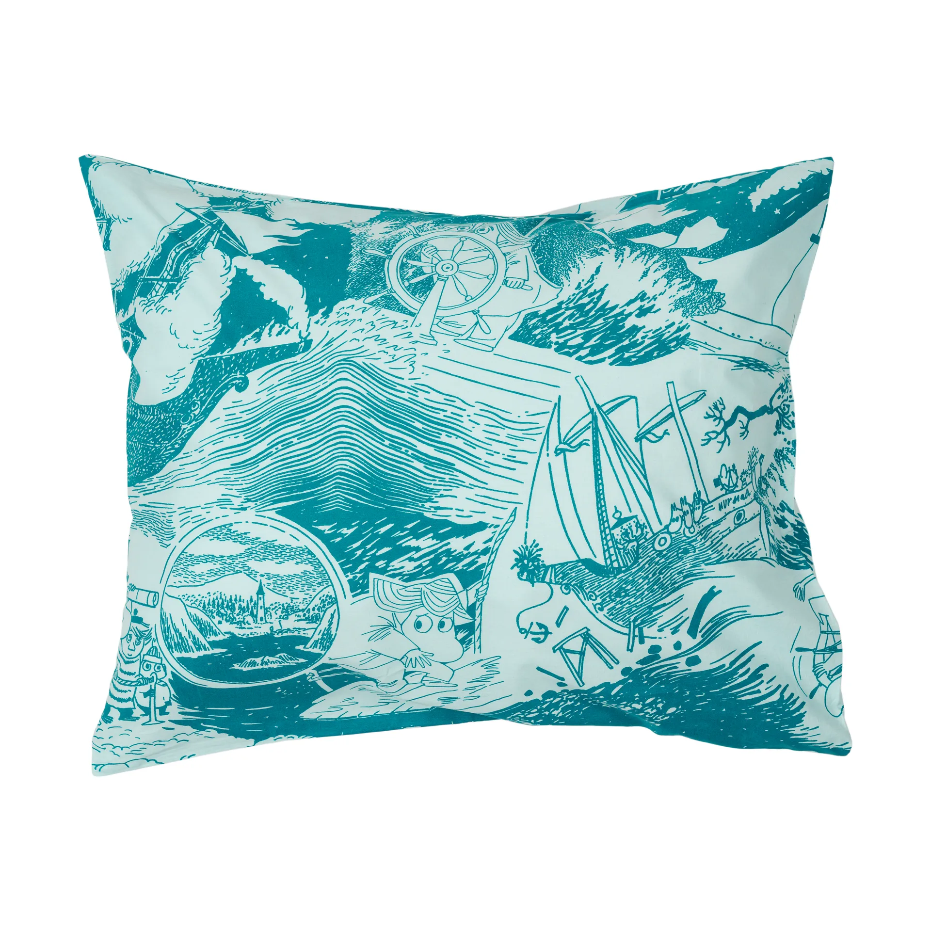 무민 베개커버 50x60 cm, Sailing Moomin Arabia