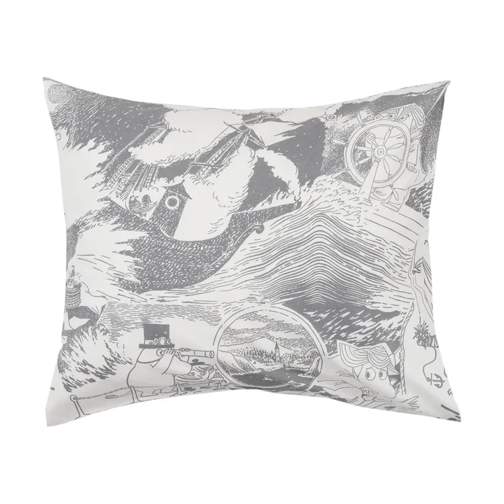 무민 베개커버 50x60 cm - Segling, 그레이 - Moomin Arabia