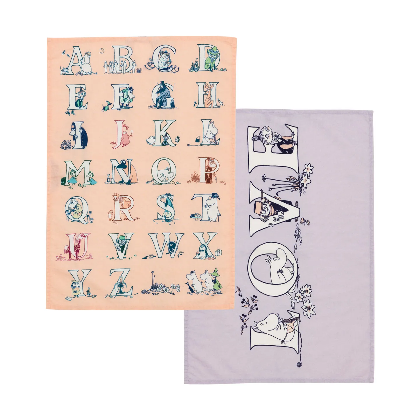 무민 행주 50x70 cm 2개 세트, Alphabet Moomin Arabia