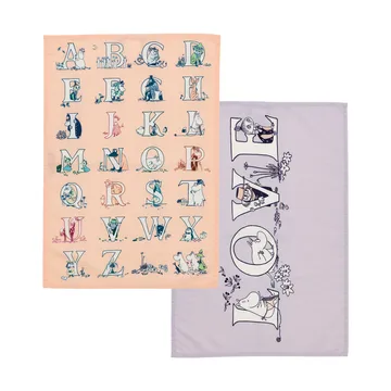 무민 행주 50x70 cm 2개 세트 - Alphabet - Moomin Arabia