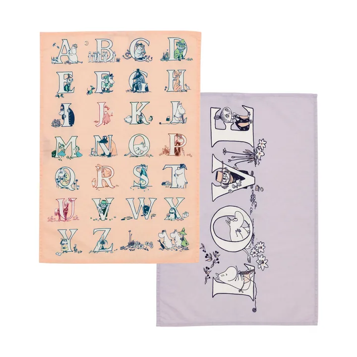 무민 행주 50x70 cm 2개 세트 - Alphabet - Moomin Arabia