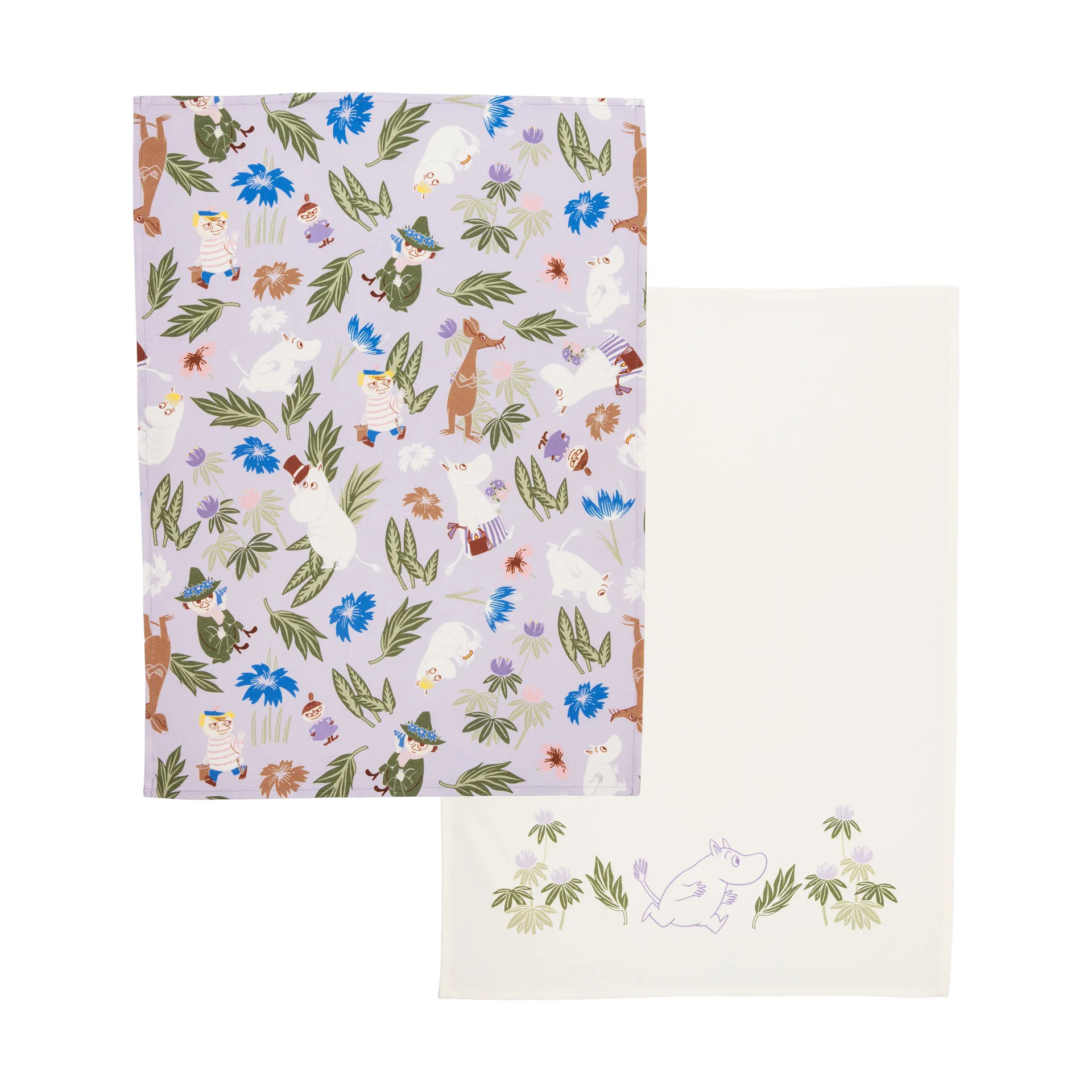 무민 행주 50x70 cm 2개 세트, Purple-off-white Moomin Arabia