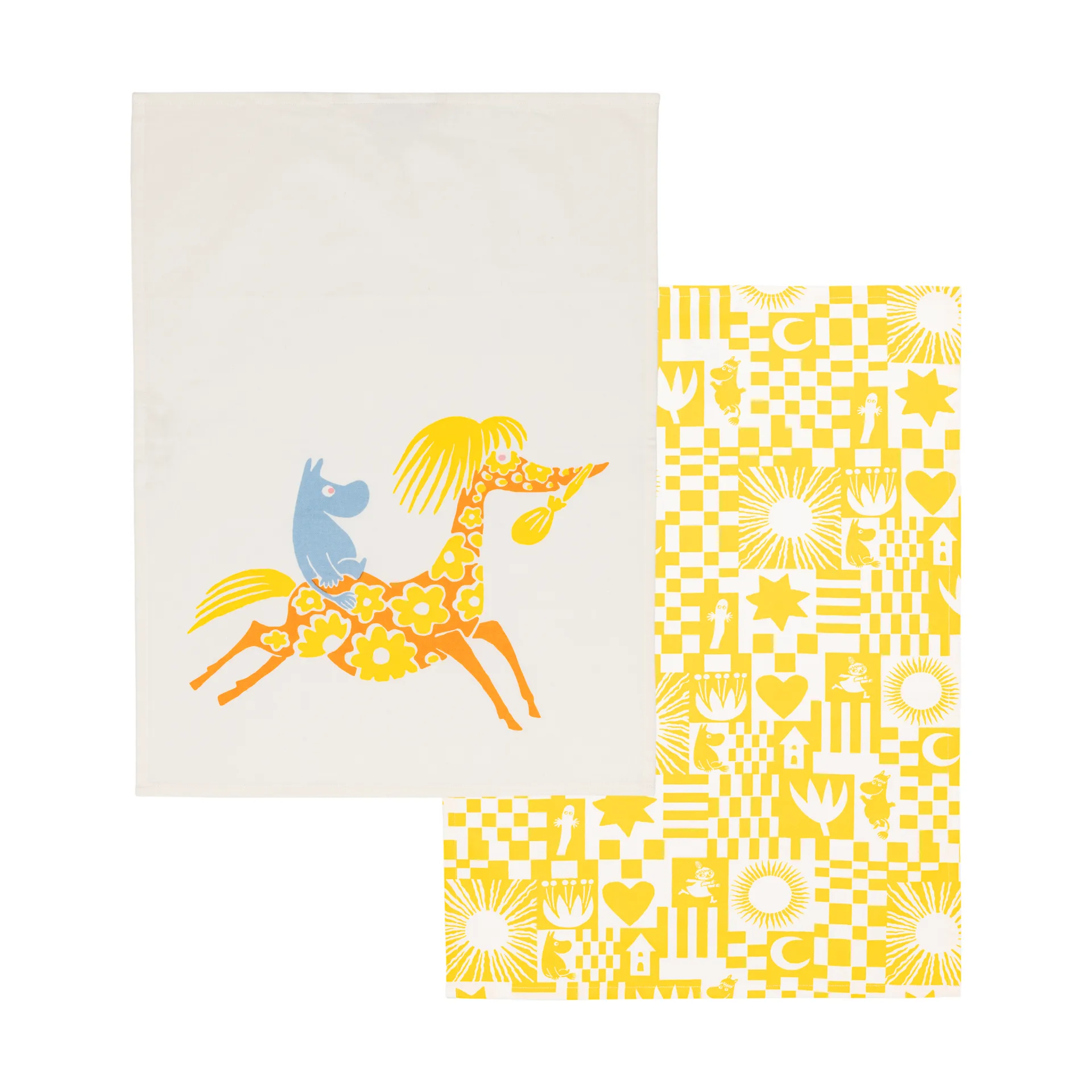 파티 무민 주방 타올 50x70 cm 2개 세트, Yellow Moomin Arabia