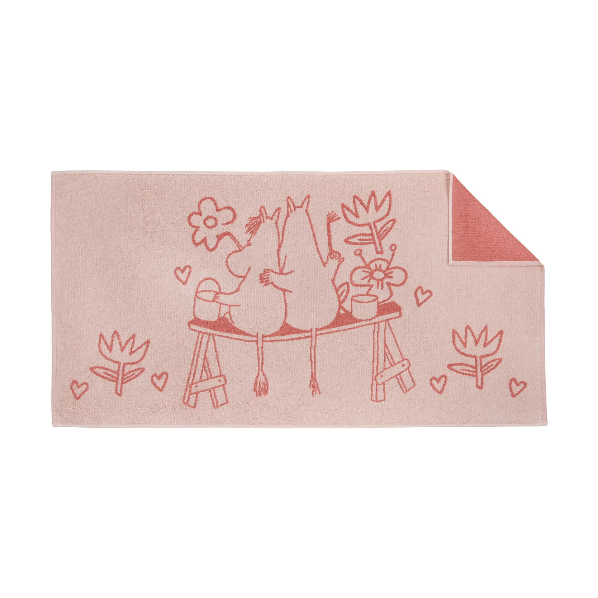 무민 바스 타올 70x140 cm, Love pink Moomin Arabia