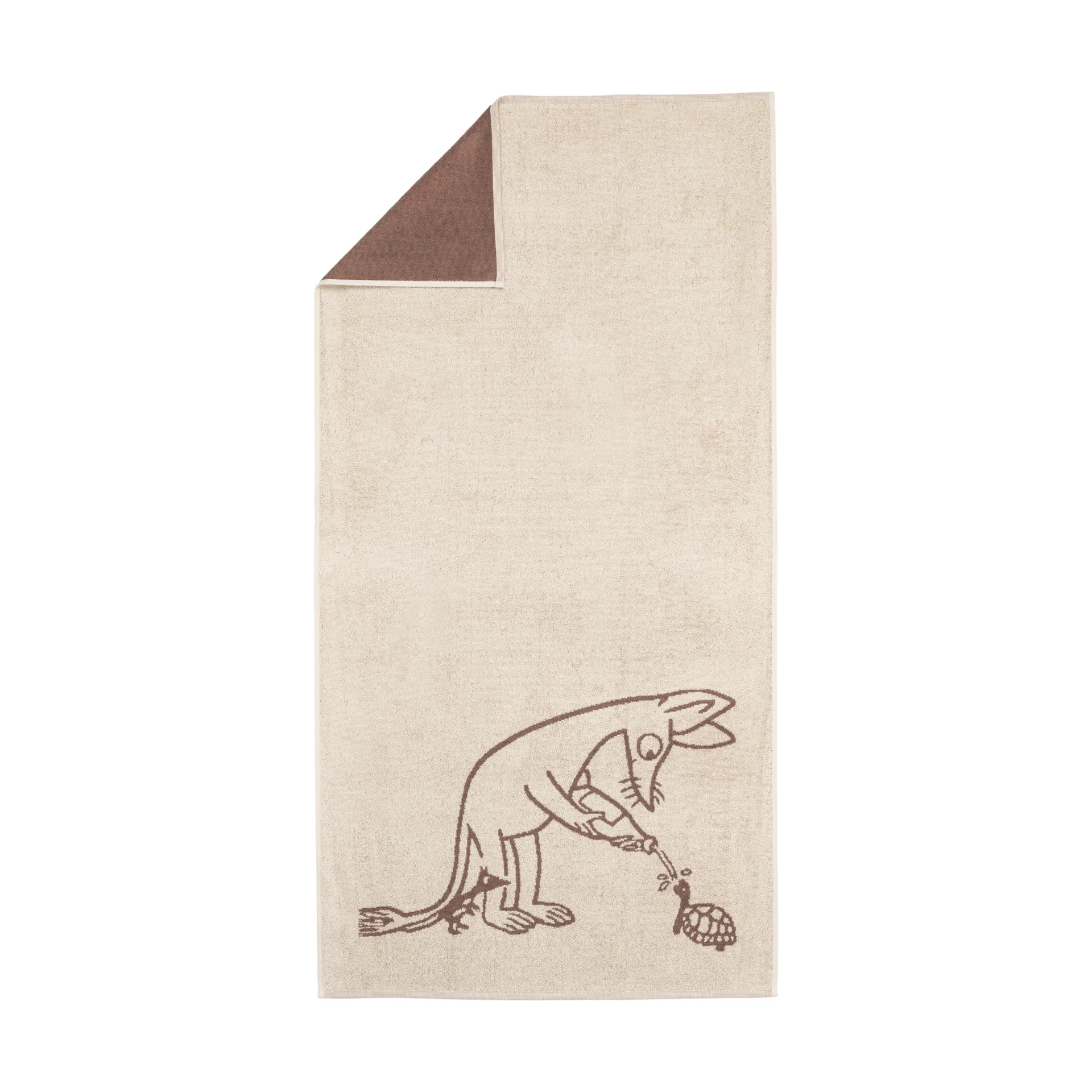 무민 바스 타올 70x140 cm, Sniff brown Moomin Arabia