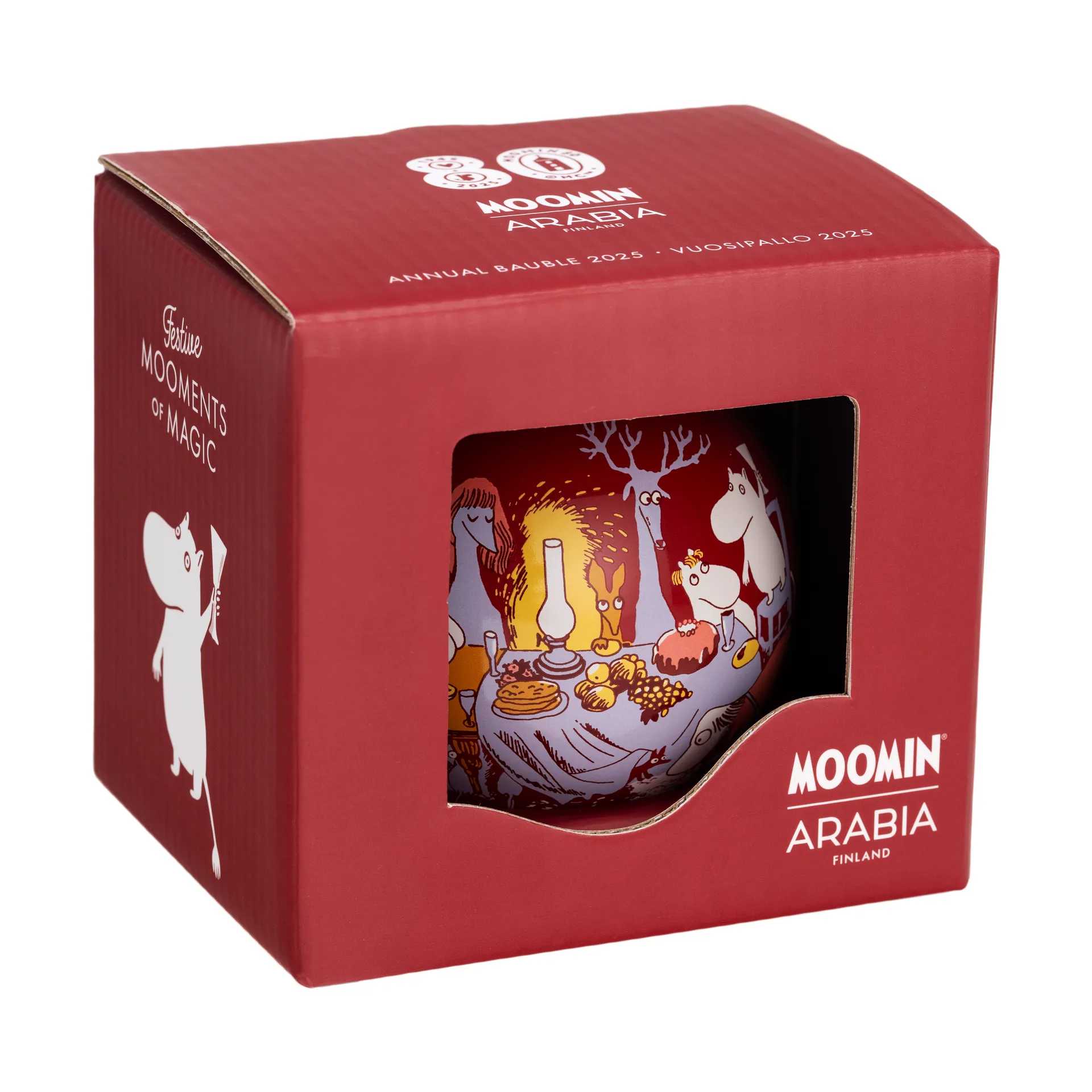 무민 애뉴얼 볼 Ø8 cm, 2025, Festive moments Moomin Arabia