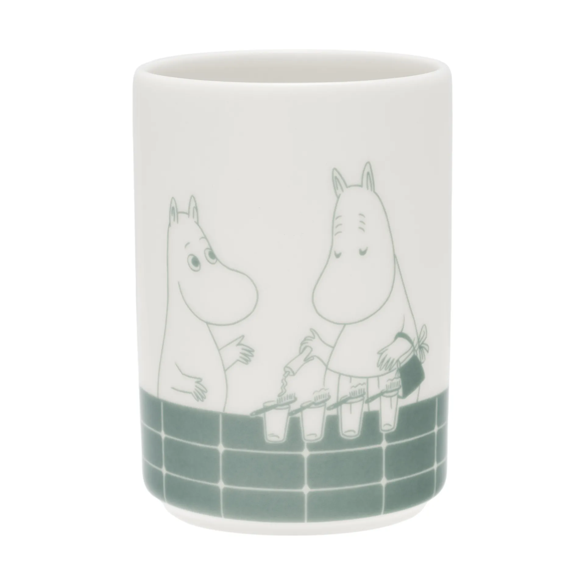 무민 칫솔 홀더, Bath time green-white Moomin Arabia