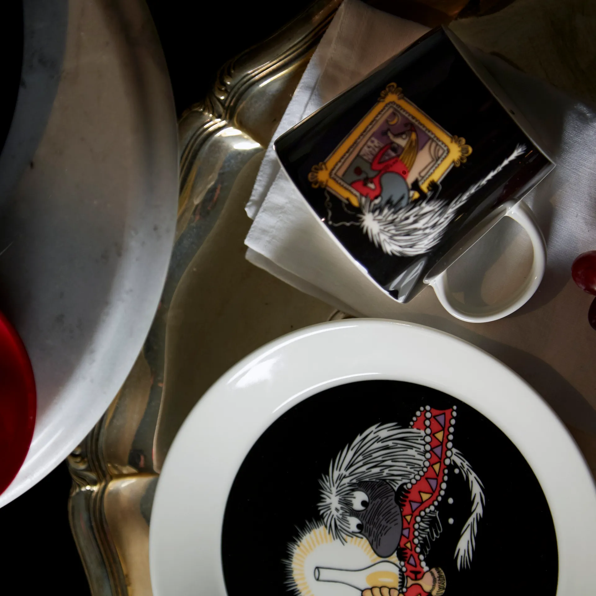 엔세스터 무민 플레이트, black Moomin Arabia