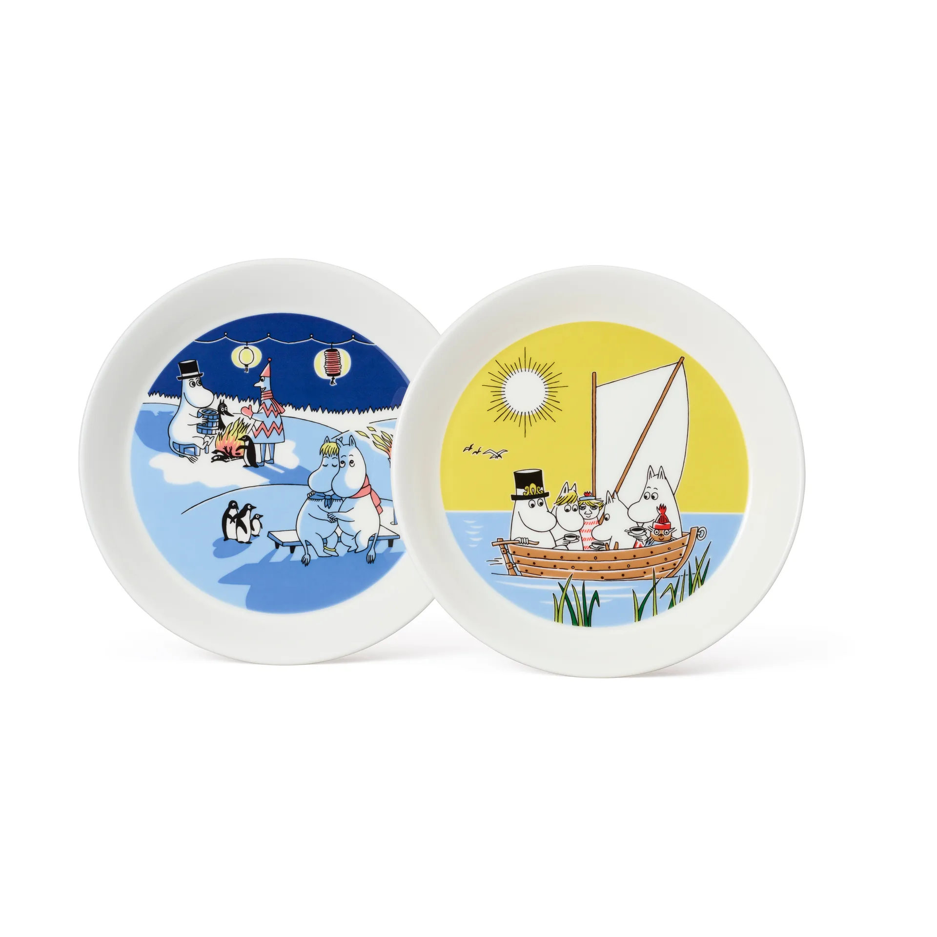 무민 접시 Bonfire & Sailing 2 parts, 19 cm Moomin Arabia