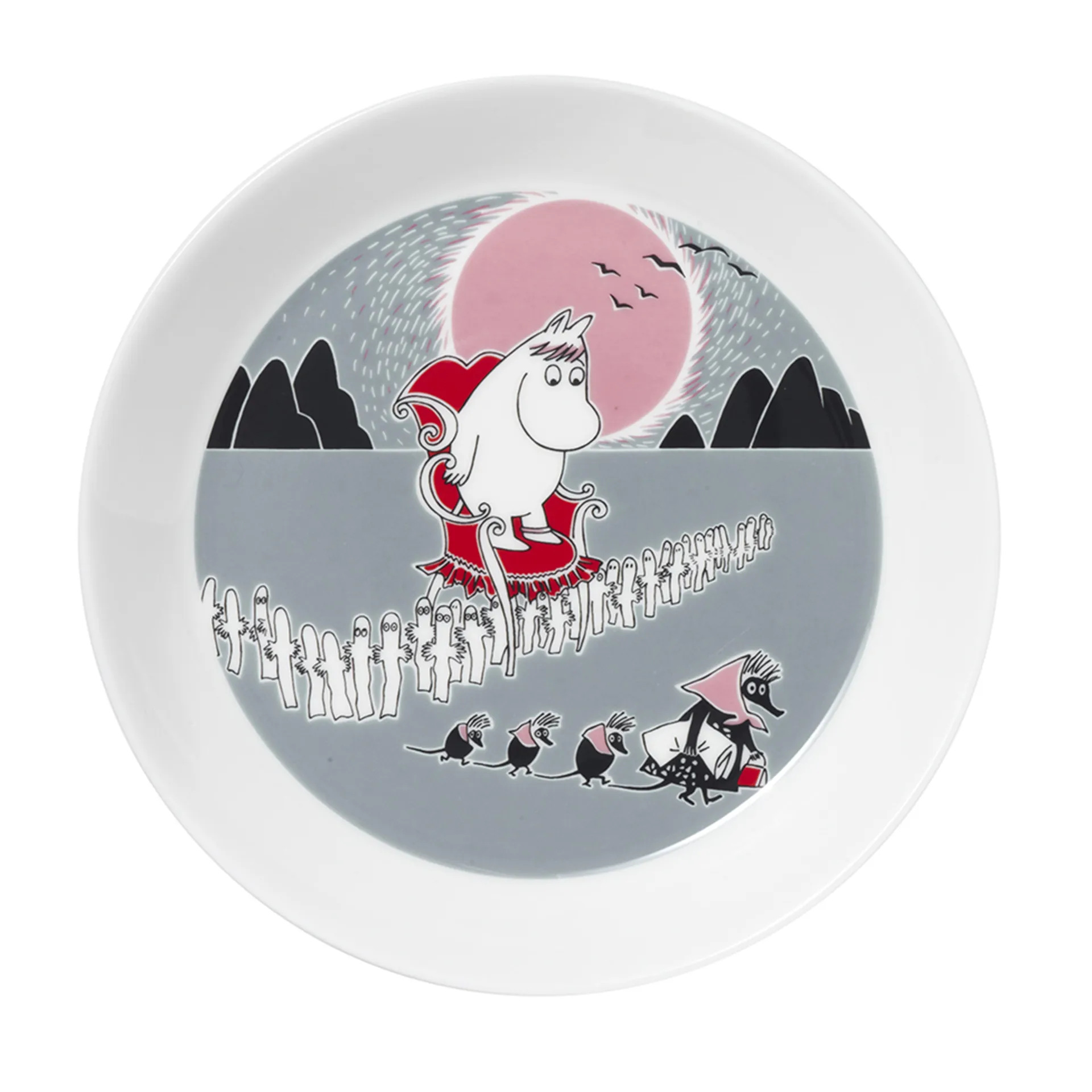 무민 어드벤처 더 무브 접시, grey Moomin Arabia