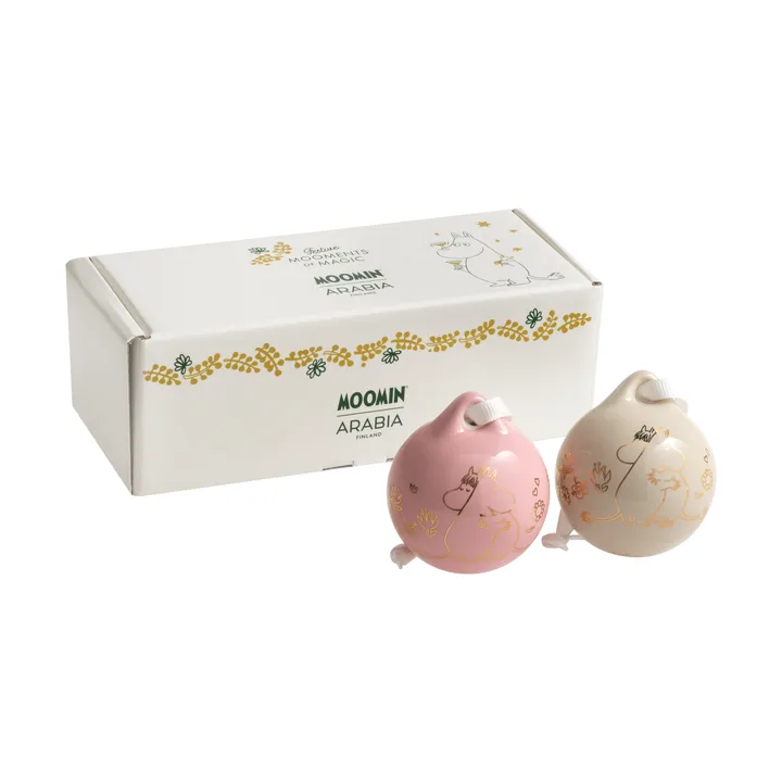 Kärlek 무민 크리스마스 오너먼트 - Gold, 5 cm, 2-pack - Moomin Arabia