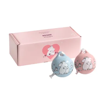 Kärlek 무민 크리스마스 오너먼트 - Pink-blue, 5 cm, 2-pack - Moomin Arabia