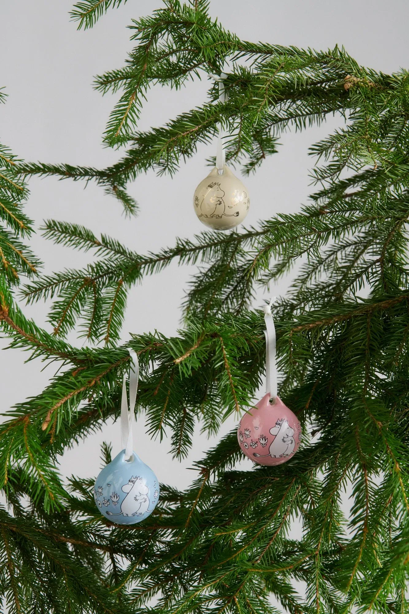 Kärlek 무민 크리스마스 오너먼트, Pink-blue, 5 cm, 2-pack Moomin Arabia