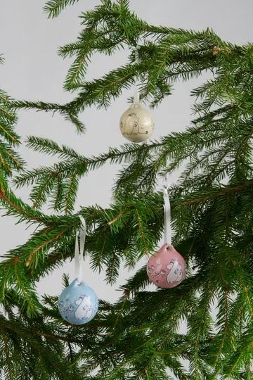 Kärlek 무민 크리스마스 오너먼트 - Pink-blue, 5 cm, 2-pack - Moomin Arabia