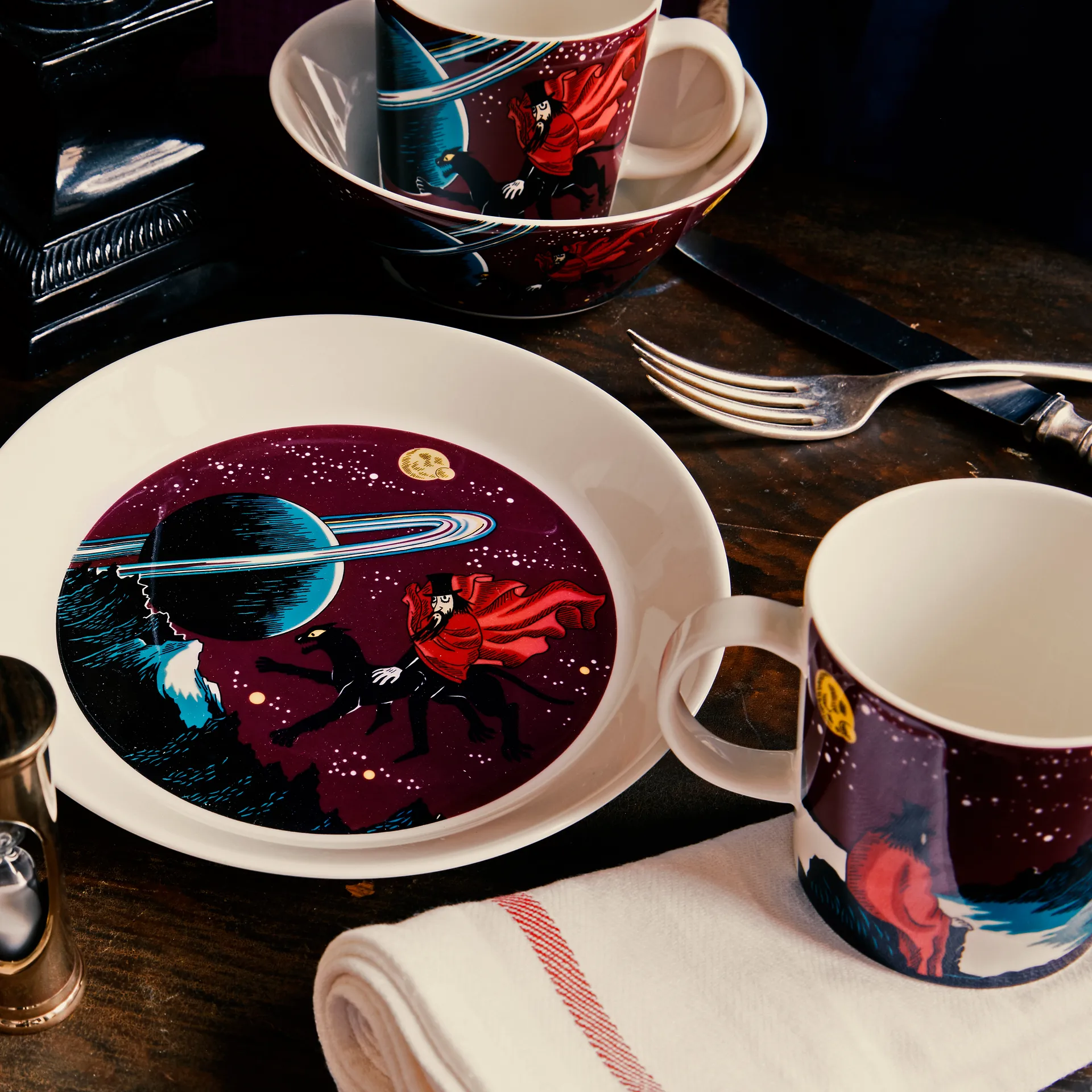 도깨비 무민 머그, purple Moomin Arabia