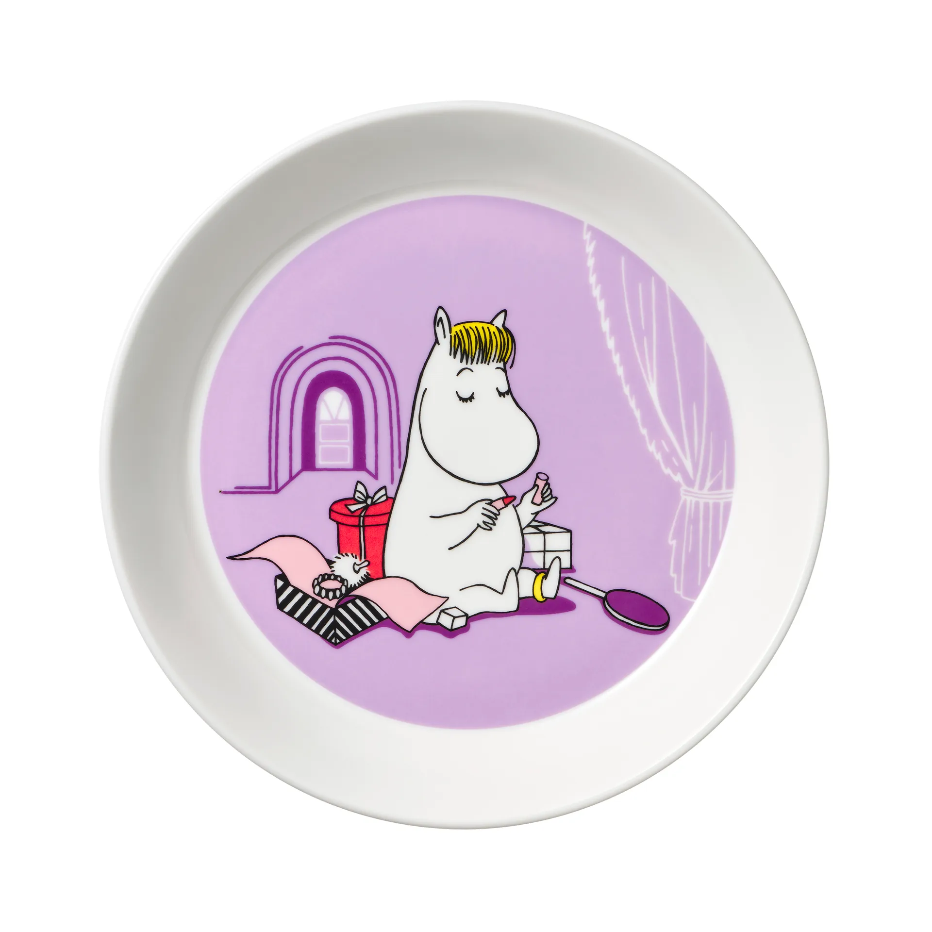 스노크메이든 퍼플 무민 접시, purple Moomin Arabia
