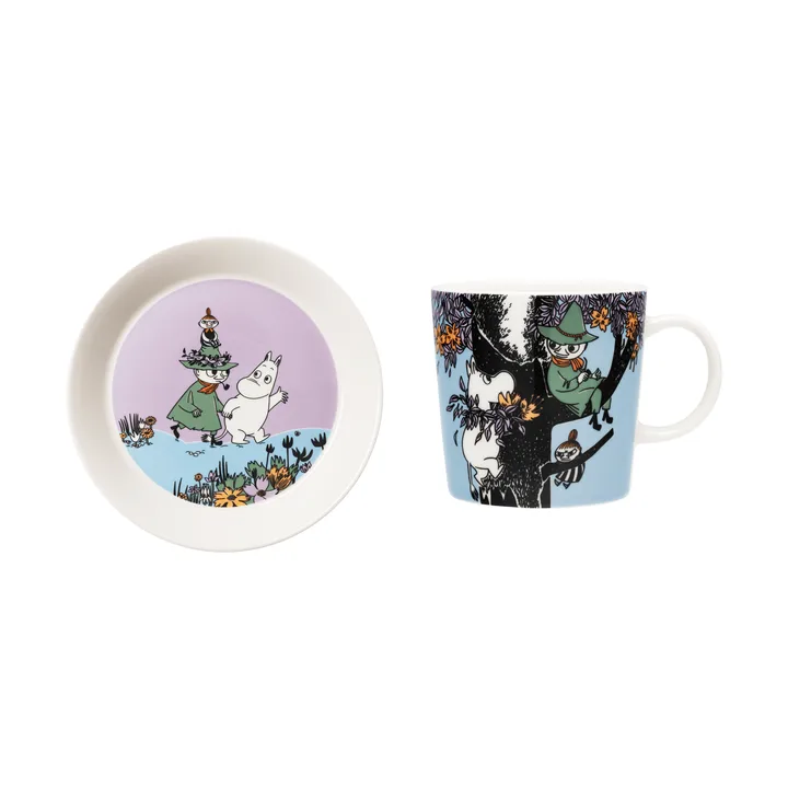 Vänner för alltid 무민 머그 & 플레이트 - 2개 구성 - Moomin Arabia