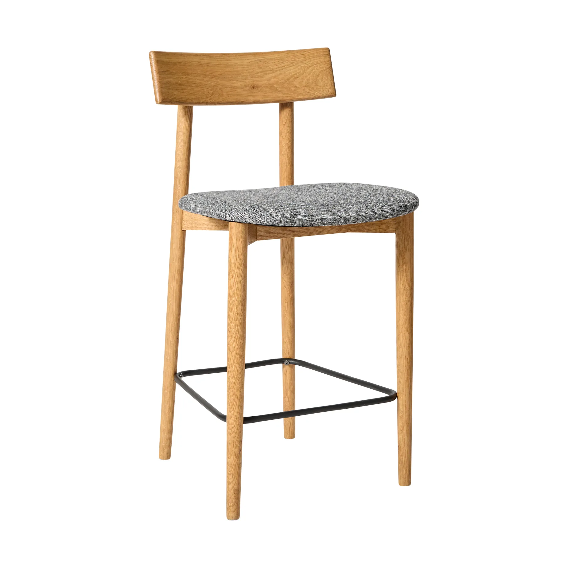 테트라 바 스툴, Concrete-colored fabric–natural oiled oak MUUBS | 뭅스