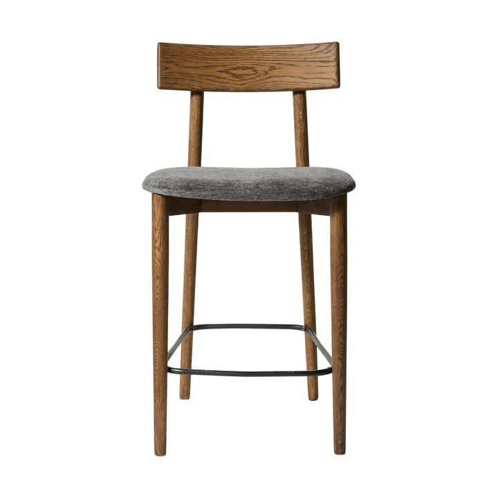 테트라 바 스툴 - Granite-colored fabric–dark oiled oak - MUUBS | 뭅스