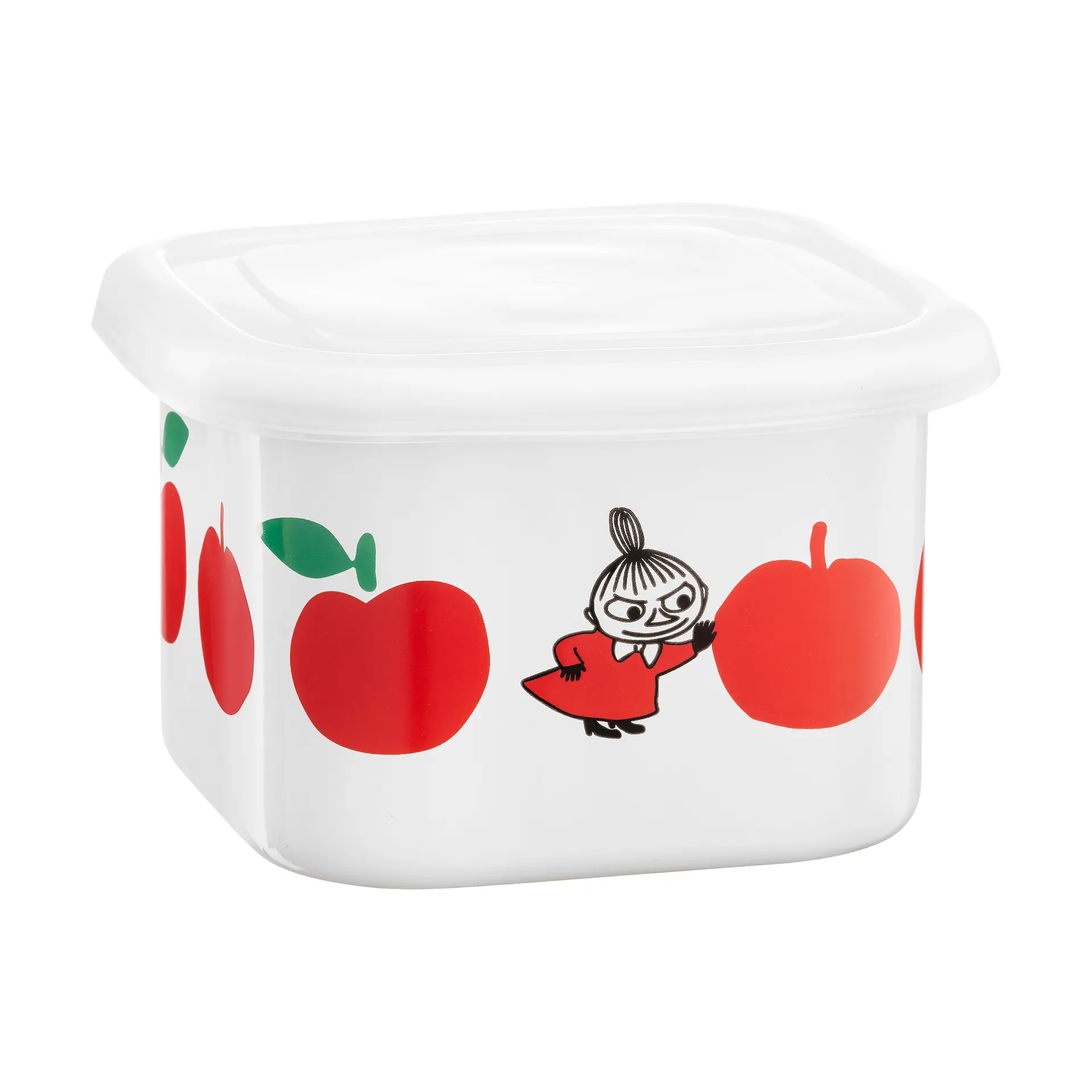 무민 에나멜 뚜껑 있는 자 0.67 L, Joyfull Apples-red Muurla | 뮬라
