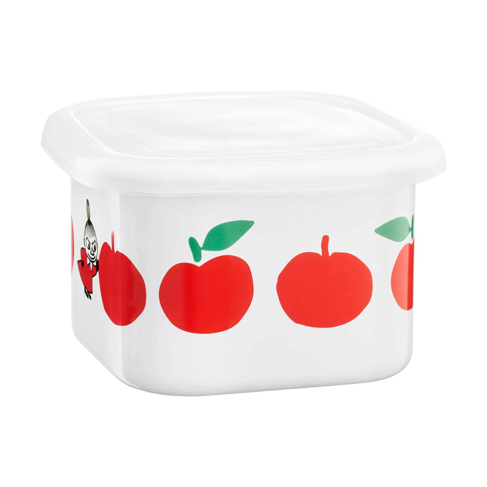 무민 에나멜 뚜껑 있는 자 0.67 L, Joyfull Apples-red Muurla | 뮬라