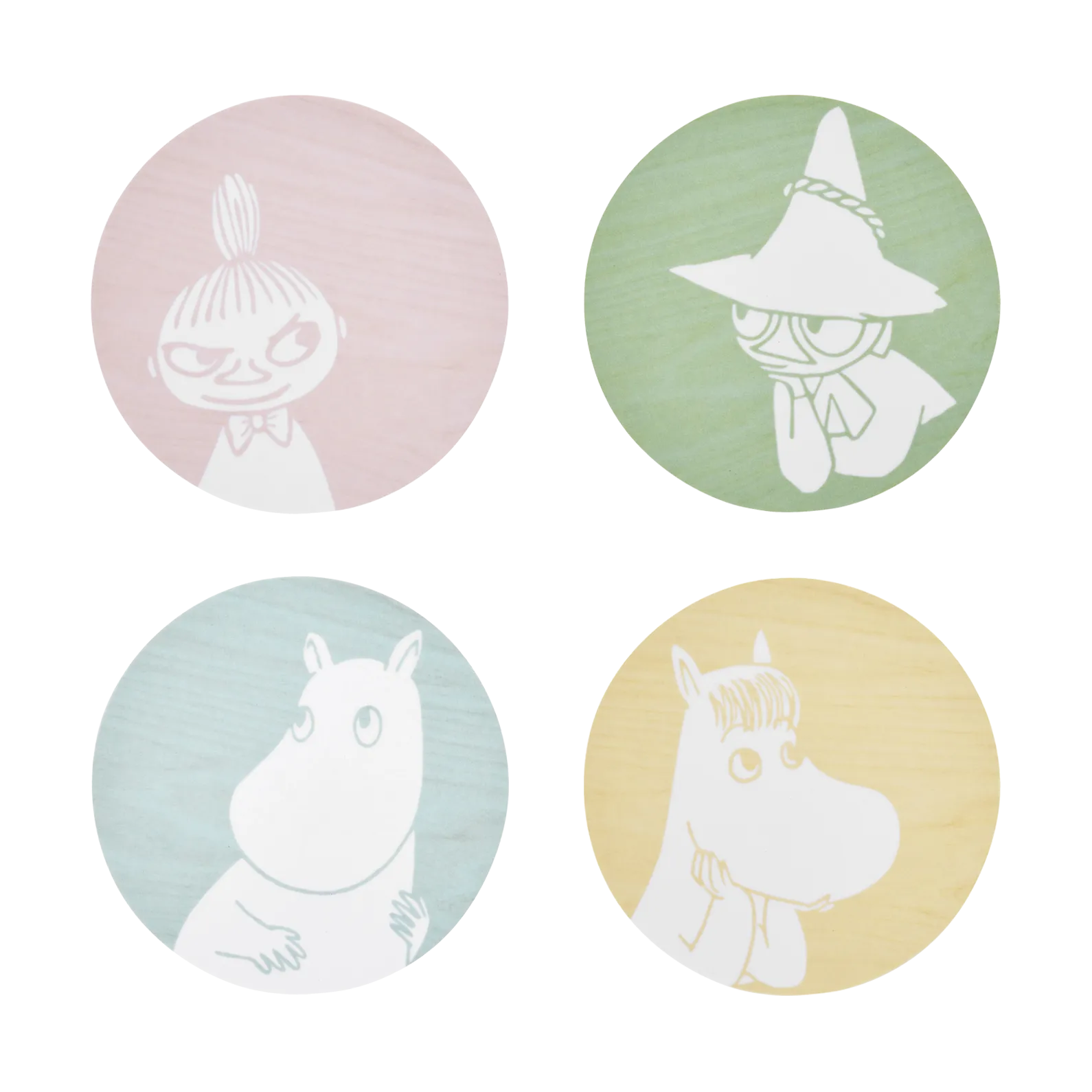 무민 글래스 코스터 Ø10 cm 4개 세트, Moomin characters Muurla | 뮬라