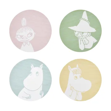 무민 글래스 코스터 Ø10 cm 4개 세트 - Moomin characters - Muurla | 뮬라